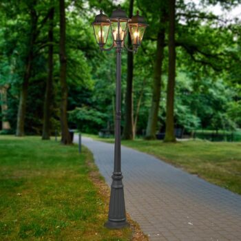Vonkajšie svietidlo Lindby Edana, 212 cm, 3 svetlá, antracit, E27, IP44