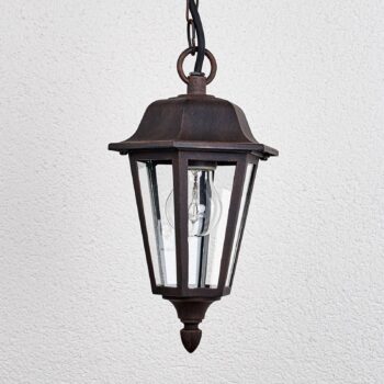 Vonkajšie závesné svetlo Lindby Lamina, Ø 18 cm, lucerna, E27