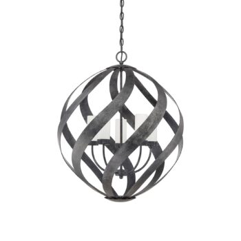 Vonkajšie závesné svietidlo Blacksmith, Ø 66 cm, čierne, 5 svetiel