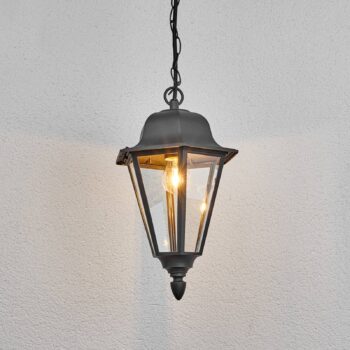 Vonkajšie závesné svietidlo Lindby Edana, 40 cm, antracit, E27, IP44