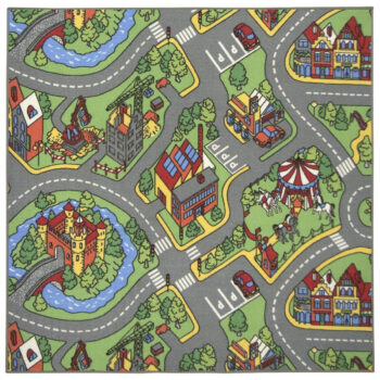 Vopi, Detský kusový koberec Hravé mesto štvorec, 400x400, viacfarebná, detská izba