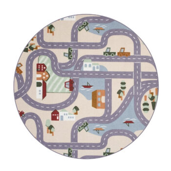 Vopi, Detský kusový koberec Scanroad 39 kruh, 57x57 (priemer) kruh, viacfarebná, detská izba