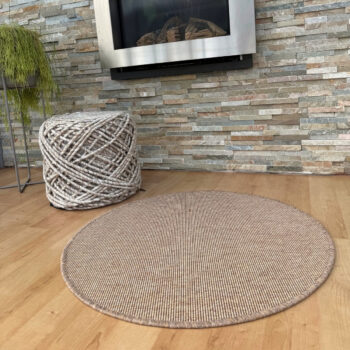 Vopi, Kusový koberec Nature NEW prírodný kruh, 250x250 (priemer) kruh, oranžová, kuchyňa