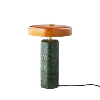 Výletná LED dobíjacia stolná lampa, zelená / oranžová, mramor, sklo, IP44