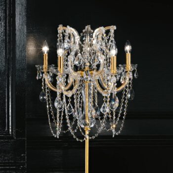 Vznešená stojaca lampa Annino prvkami Swarovski