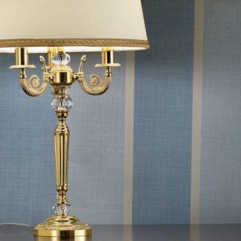 Vznešená stolná lampa Marvine, pozlátená