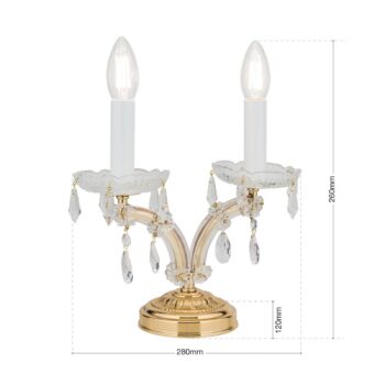 Vznešená stolná lampa TJURA s krištáľmi