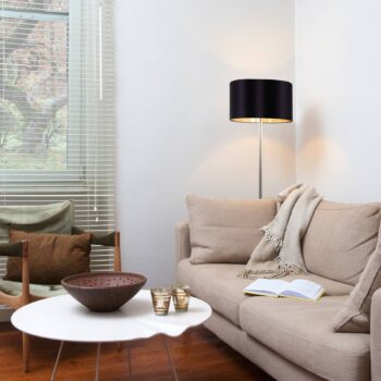 Vznešená textilná stojaca lampa Maserlo