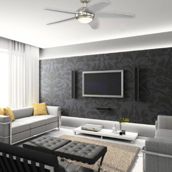 Westinghouse Bendan LED ventilátor s lopatkami strieborný