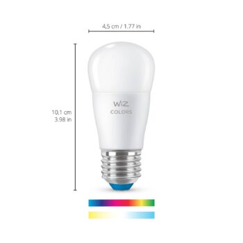 WiZ P45 LED lampa E27 4,9 W kvapka satinovaná RGBW
