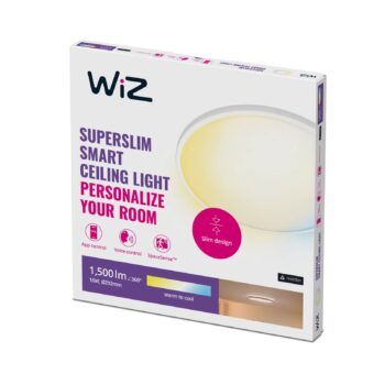 WiZ SuperSlim LED stropné svetlo CCT Ø29cm biele