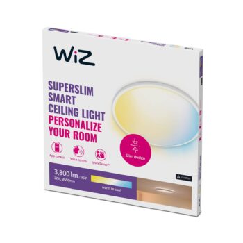 WiZ SuperSlim LED stropné svetlo CCT Ø55cm biele