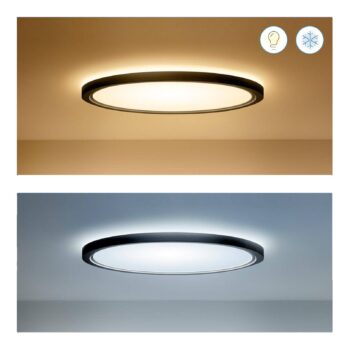 WiZ SuperSlim LED stropné svetlo RGBW Ø54cm čierne