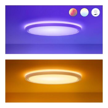 WiZ SuperSlim LED stropné svietidlo RGBW Ø54cm biele