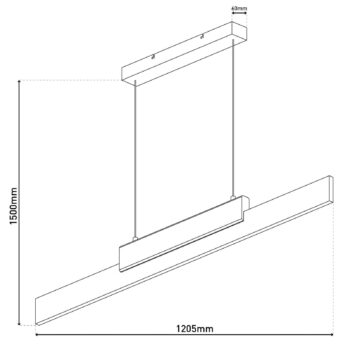 Wiebke LED závesné svetlo, čierne drevo 120,5 cm stmievateľné