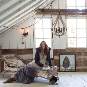 Z dreva a ocele visiaci luster Middlefield 5-pl.