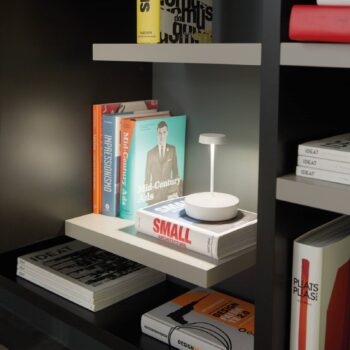 Zafferano LED dobíjacia stolná lampa Swap mini, biela, 15 cm, IP65
