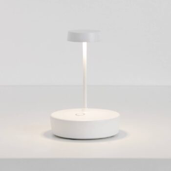 Zafferano LED dobíjacia stolná lampa Swap mini, biela, 15 cm, IP65