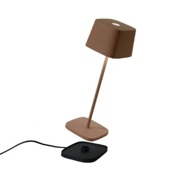 Zafferano Ofelia 3K dobíjacia stolová lampa IP65 corten