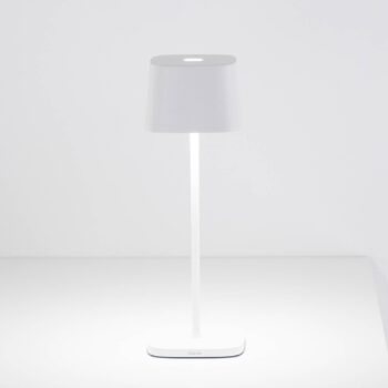 Zafferano Ofelia 3K nabíjateľná stolná lampa IP65 biela