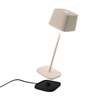 Zafferano Ofelia 3K nabíjateľná stolná lampa IP65 piesková