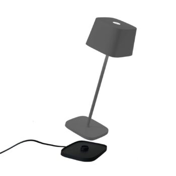 Zafferano Ofelia 3K nabíjateľná stolová lampa IP65 sivá
