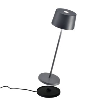 Zafferano Olivia 3K dobíjacia stolová lampa IP65 sivá