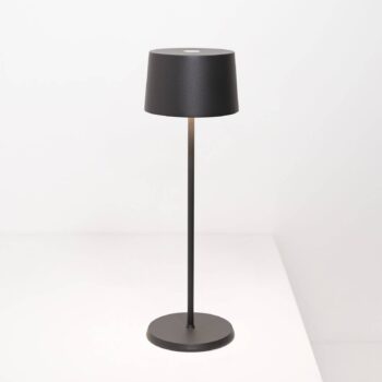 Zafferano Olivia 3K dobíjacia stolová lampa IP65 sivá