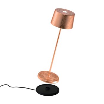 Zafferano Olivia 3K dobíjacia stolová lampa meď