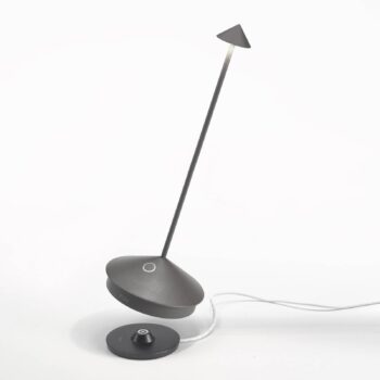Zafferano Pina 3K nabíjateľná stolová lampa IP54 tmavosivá