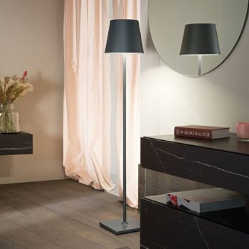Zafferano Poldina L lampa na batérie IP54 sivá