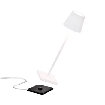 Zafferano Poldina mikro dobíjacia lampa, IP65 biela
