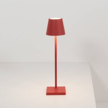 Zafferano Poldina mikro dobíjacia lampa IP65 červená
