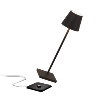 Zafferano Poldina mikro dobíjacia lampa, IP65 čierna