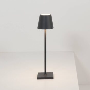 Zafferano Poldina mikro dobíjacia lampa, IP65 čierna
