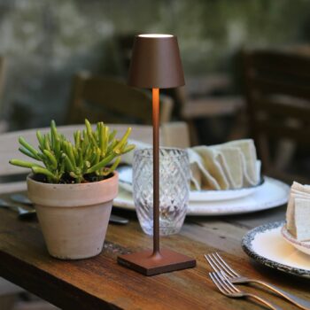 Zafferano Poldina mikro dobíjacia lampa IP65 corten