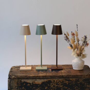 Zafferano Poldina mikro dobíjacia lampa IP65 piesok