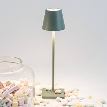Zafferano Poldina mikro dobíjacia lampa IP65 šalvia