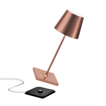 Zafferano Poldina mini dobíjacia lampa vo vnútri medi