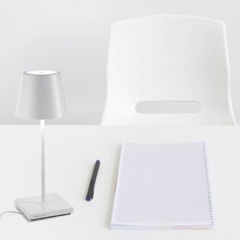 Zafferano Poldina mini lampa na batérie IP65 biela