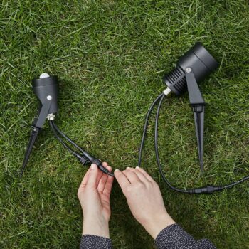 Záhradný reflektor 24 LED, čierny, 3 W