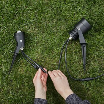 Záhradný reflektor 24 LED, čierny, 6 W