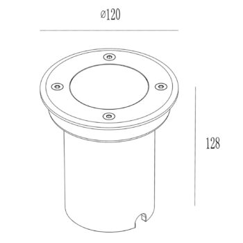 Zapustené podlahové svietidlo Lucande Ava, Ø 12 cm, kruhové, IP67, GU10