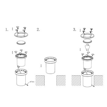 Zapustené podlahové svietidlo Lucande Ava, Ø 12 cm, kruhové, IP67, GU10