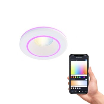 Zapustené stropné svietidlo Calex Smart Halo CCT RGB biela