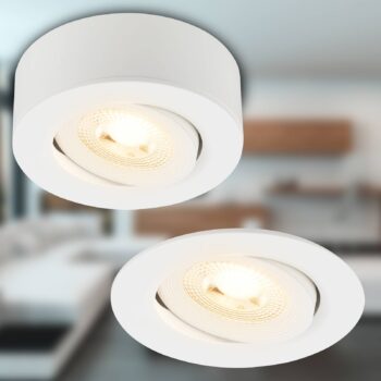 Zapustené svetlo LED Desi, biele, Ø9cm, stmievateľné, 3000K