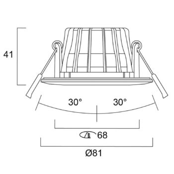 Zapustené svietidlo Sylvania Obico 68, chróm, IP65, CCT, stmievateľné