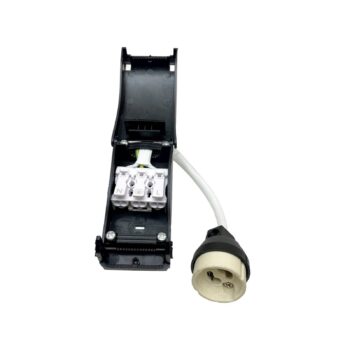 Zásuvka GU10 s dištančnou vložkou, biela, kábel 10 cm max. 35 W