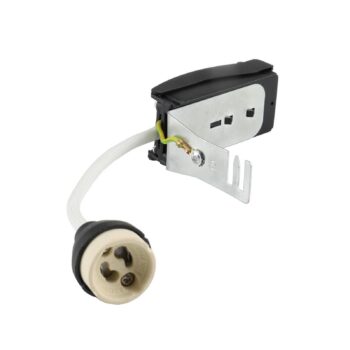 Zásuvka GU10 s dištančnou vložkou, biela, kábel 10 cm max. 35 W
