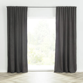 Záves BASIC s navliekacou riasiacou páskou 140x280 cm čierny 1 ks., 140 x 280 cm